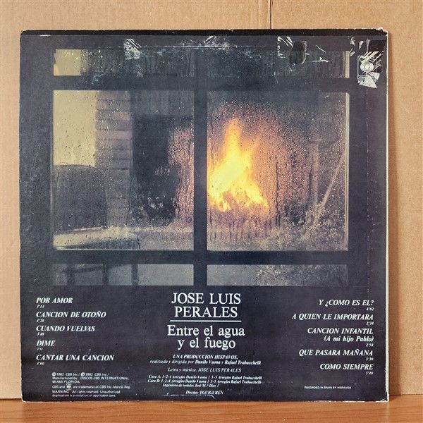 JOSE LUIS PERALES – ENTRE EL AGUA Y EL FUEGO (1982) - LP 2.EL PLAK
