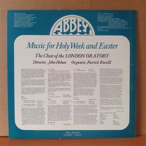 MUSIC FOR HOLY WEEK AND EASTER / THE CHOIR OF THE LONDON ORATORY, JOHN HOBAN, PATRICK RUSSILL (1979) - LP 2.EL PLAK