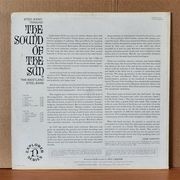 THE WESTLAND STEEL BAND – THE SOUND OF THE SUN [STEEL BAND / TRINIDAD] - LP 2.EL PLAK