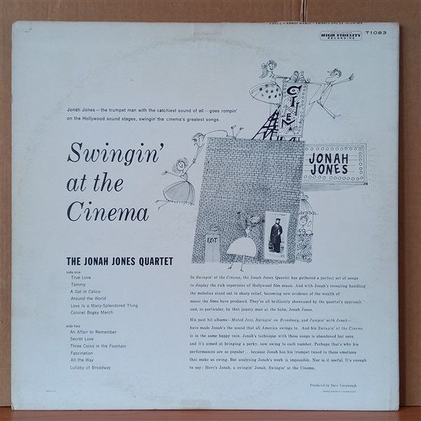 THE JONAH JONES QUARTET – SWINGIN' AT THE CINEMA / HIT SONGS FROM TOP HOLLYWOOD FILMS (1958) - LP 2. EL PLAK