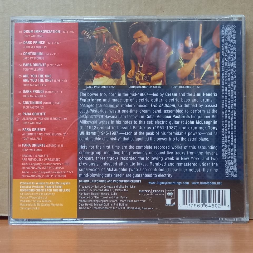JOHN MCLAUGHLIN, JACO PASTORIUS, TONY WILLIAMS - TRIO OF DOOM (2007) - CD 2.EL