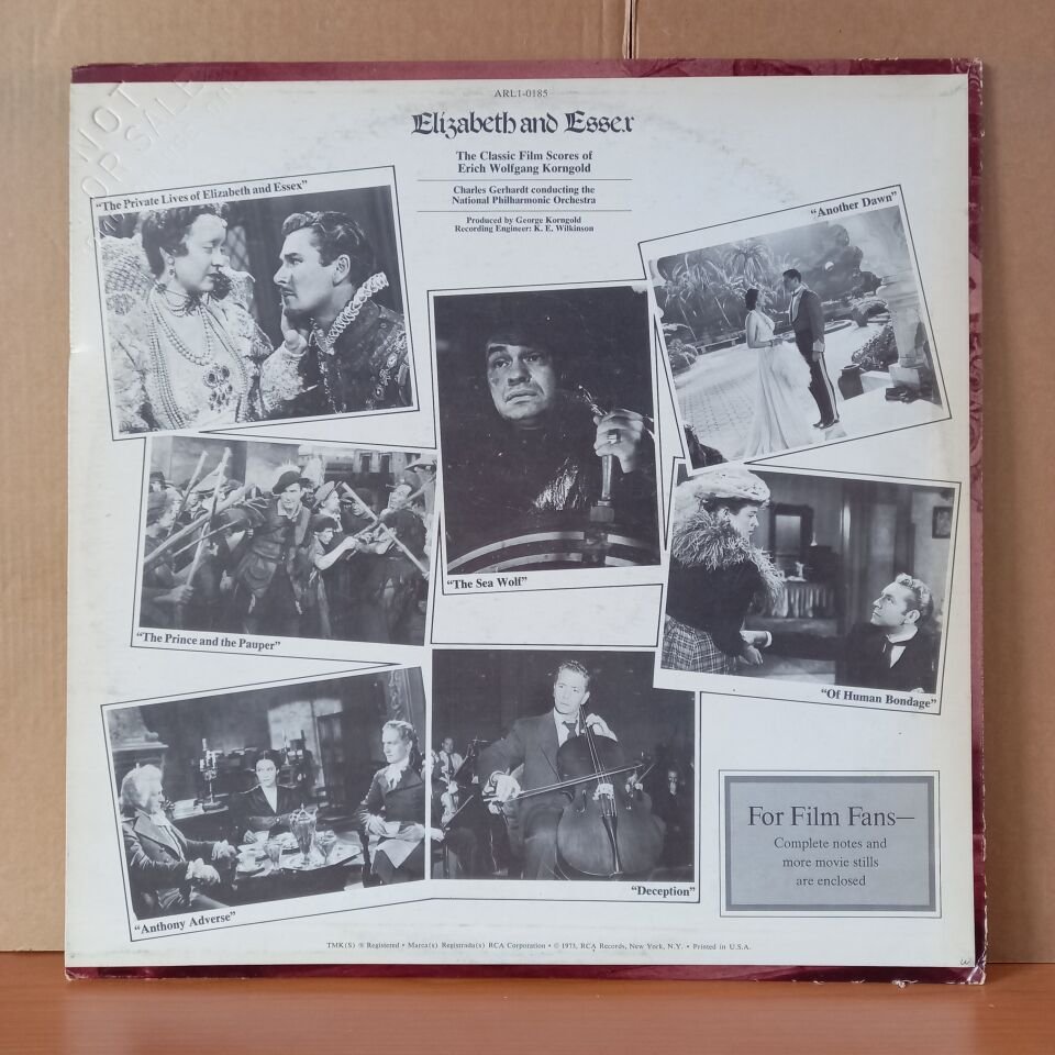 ELIZABETH AND ESSEX (THE CLASSIC FILM SCORES OF ERICH WOLFGANG KORNGOLD) / ERICH WOLFGANG KORNGOLD - CHARLES GERHARDT / NATIONAL PHILHARMONIC ORCHESTRA (1973) - LP 2.EL PLAK