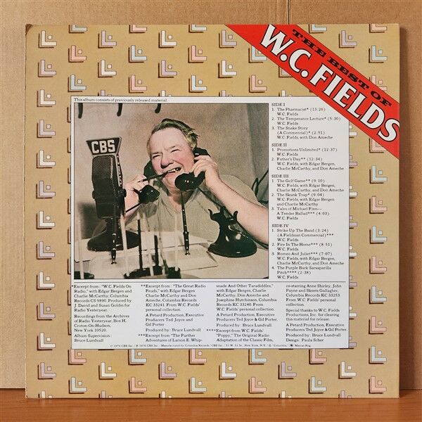 W.C. FIELDS – THE BEST OF W.C. FIELDS (1976) - 2LP 2.EL PLAK