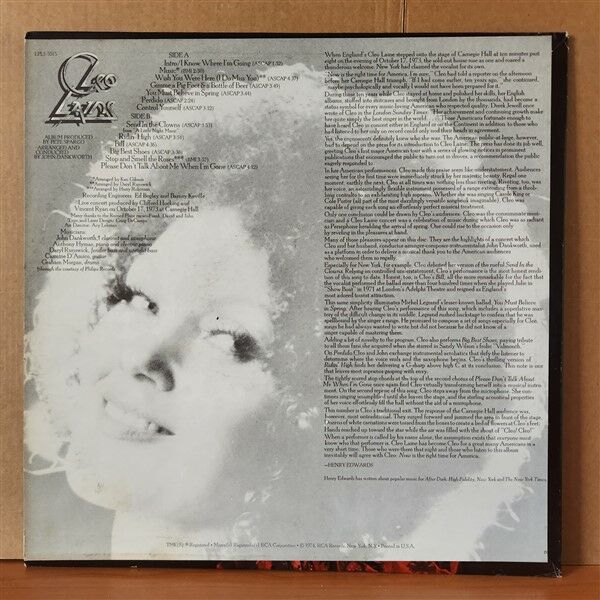 CLEO LAINE – CLEO LAINE LIVE!!! AT CARNEGIE HALL (1974) - LP 2.EL PLAK