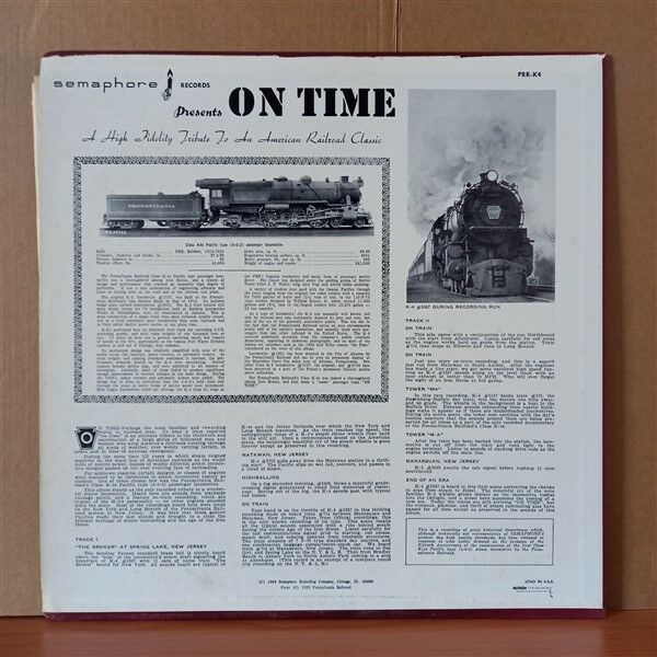 ON TIME / A HIGH FIDELITY TRIBUTE TO AN AMERICAN RAILROAD (1964) - LP 2.EL PLAK
