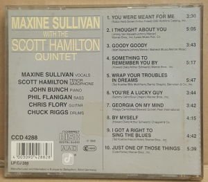 MAXINE SULLIVAN WITH THE SCOTT HAMILTON QUINTET - UPTOWN (1985) - CD CONCORD JAZZ  1985 MADE IN WEST GERMANY 2.EL