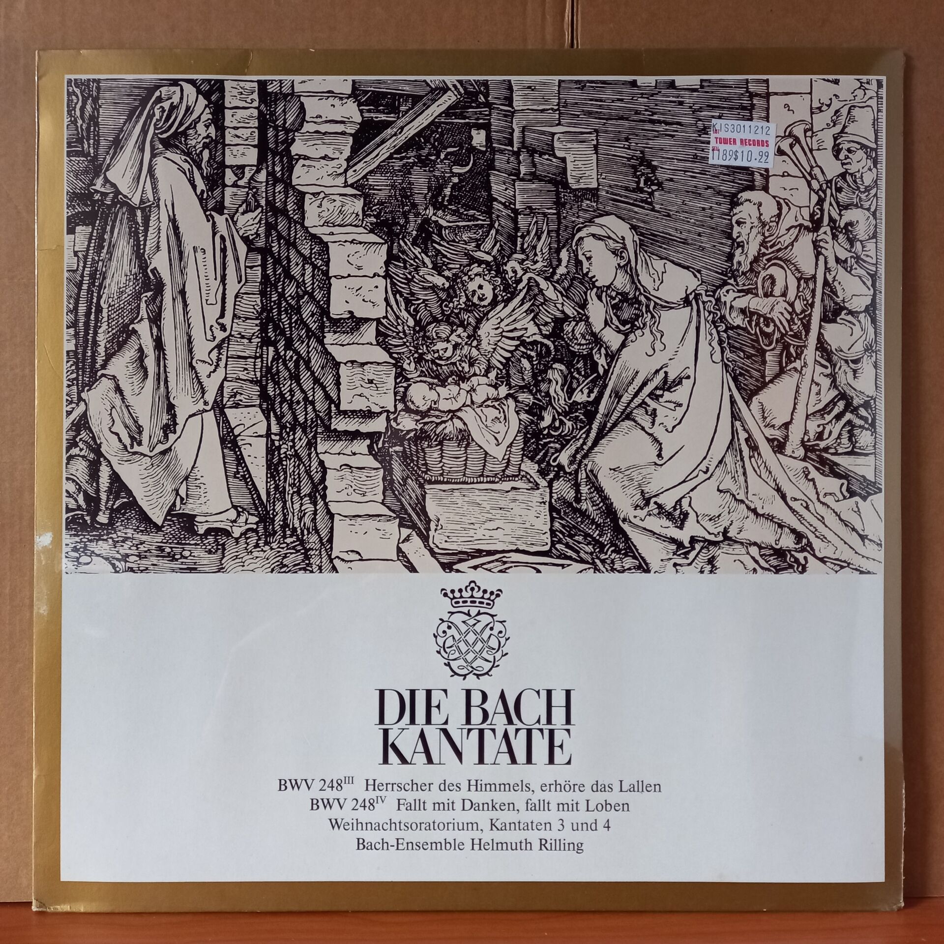 BACH: DIE BACH KANTATE / BWV 248, KANTATE 3 & 4 / BACH-ENSEMBLE HELMUTH RILLING (1984) - LP DÖNEM BASKISI SIFIR PLAK