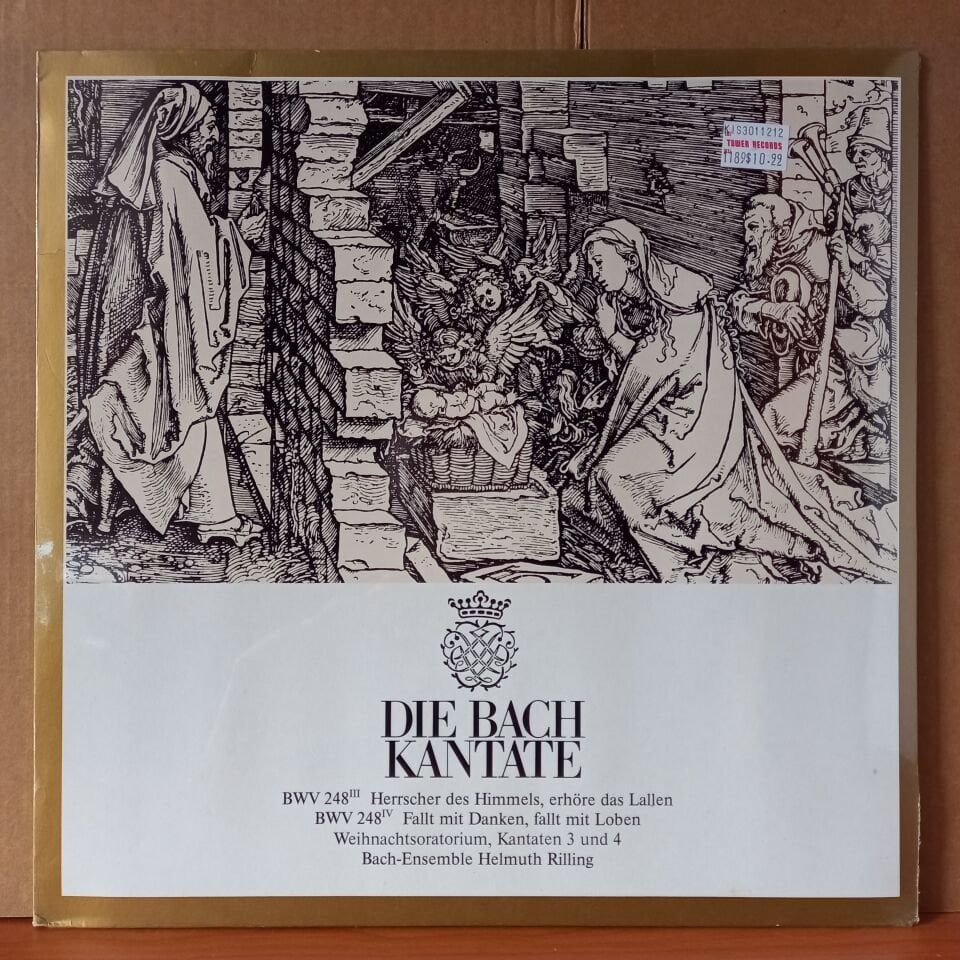 BACH: DIE BACH KANTATE / BWV 248, KANTATE 3 & 4 / BACH-ENSEMBLE HELMUTH RILLING (1984) - LP DÖNEM BASKISI SIFIR PLAK