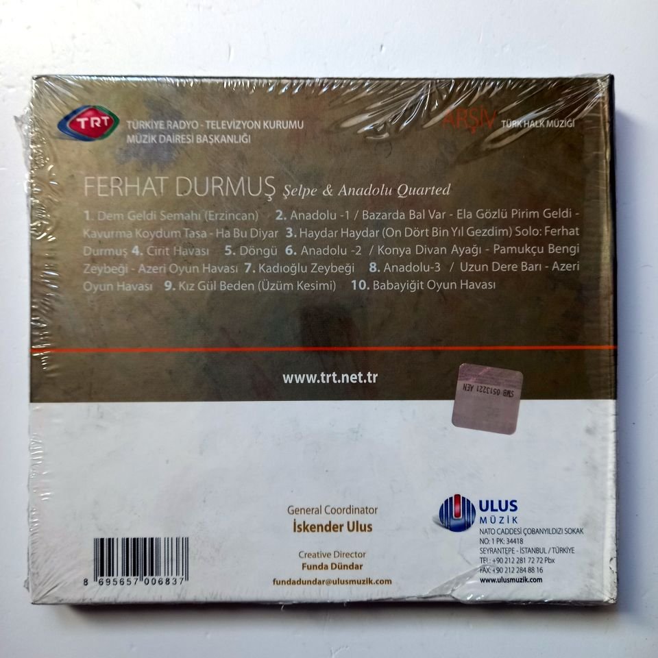 FERHAT DURMUŞ - ŞELPE & ANADOLU QUARTED / TÜRK HALK MÜZİĞİ / TRT ARŞİV SERİSİ 126 - CD SIFIR