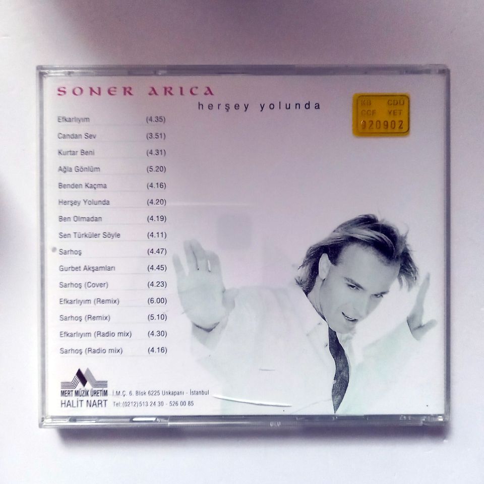 SONER ARICA - HERŞEY YOLUNDA (1997) - CD 2.EL