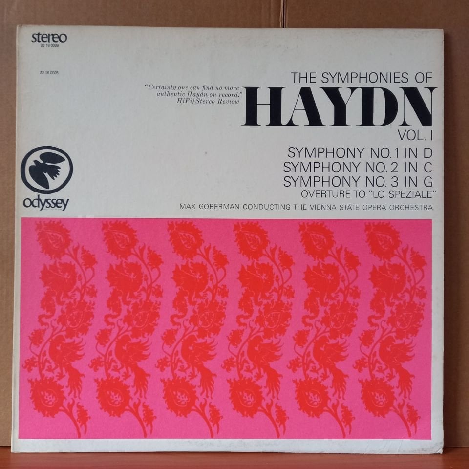 THE SYMPHONIES OF HAYDN VOL. 1 / SYMPHONY NO. 1 IN D, SYMPHONY NO. 2 IN C, SYMPHONY NO. 3 IN G, OVERTURE TO ''LO SPEZIALE'' / MAX GOBERMAN CONDUCTING THE VIENNA STATE OPERA ORCHESTRA (1967) - LP 2.EL PLAK