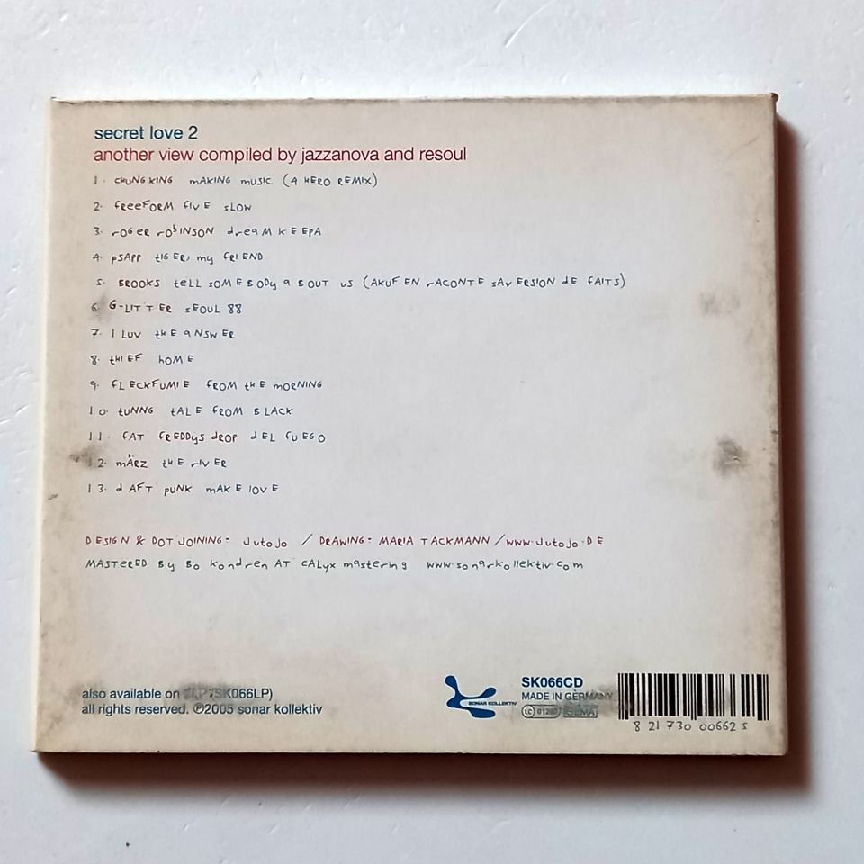 SECRET LOVE 2 COMPILED BY JAZZANOVA & RESOUL – VARIOUS ARTISTS - CHUNG KING, FREEFORM, ROGER ROBINSON... (2005) - CD COMPILATION DIGIPAK 2.EL