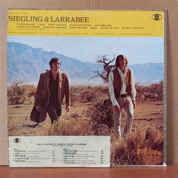 SIEGLING & LARRABEE – SIEGLING & LARRABEE (1970) - LP 2.EL PLAK