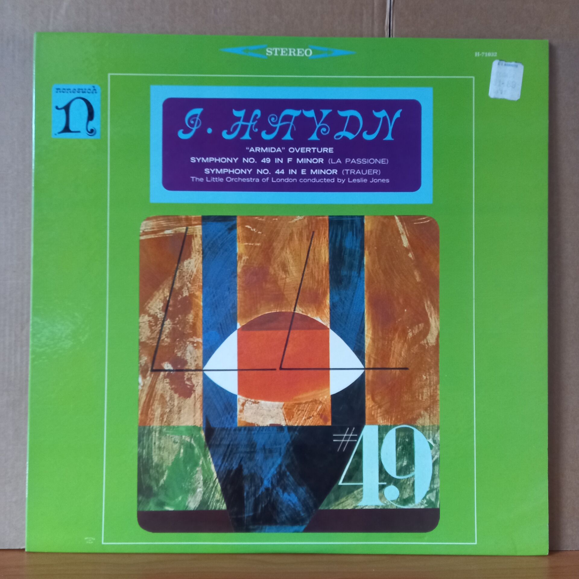 J. HAYDN: ARMIDA OVERTURE, SYMPHONY NO 49 AND NO 44 / THE LITTLE ORCHESTRA OF LONDON, LESLIE JONES - LP 2.EL PLAK