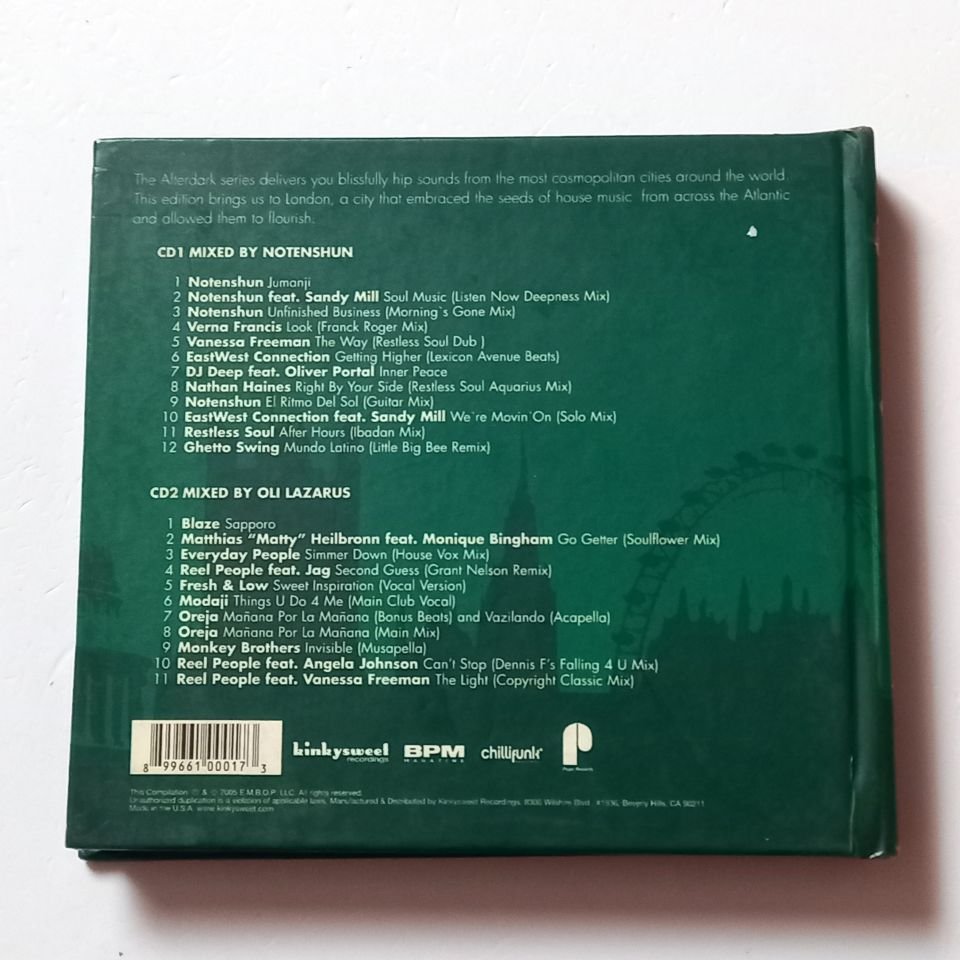 AFTERDARK / LONDON – VARIOUS ARTISTS - NOTENSHUN, VERNA FRANCIS, VANESSA FREEMAN... (2005) - 2CD COMPILATION DIGIPAK 2.EL
