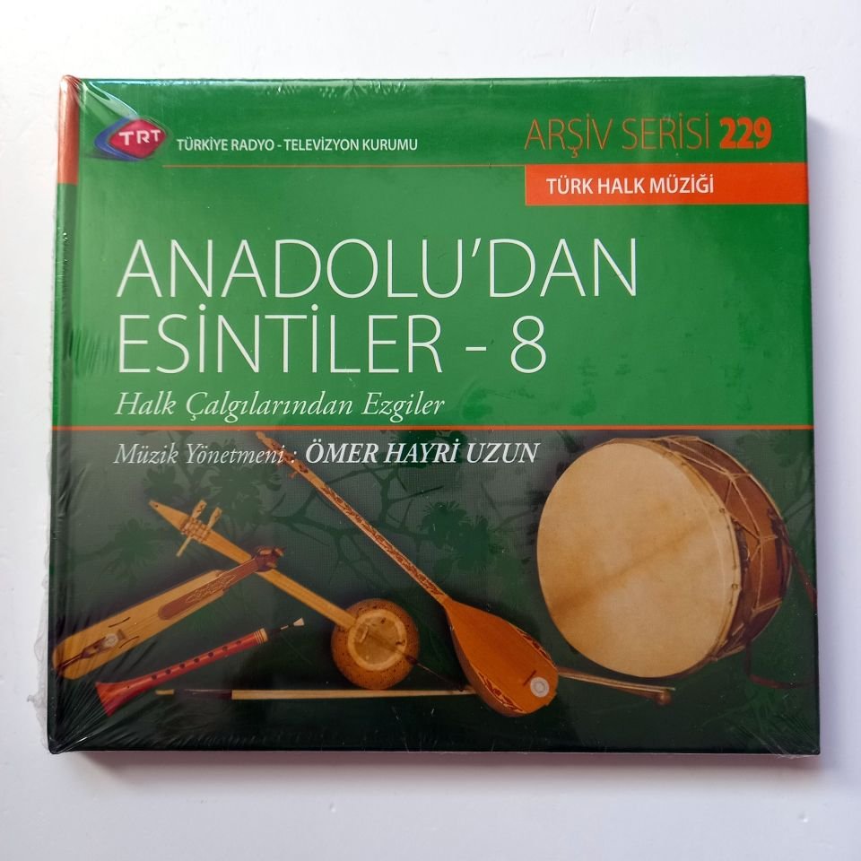 ANADOLU'DAN ESİNTİLER-8 / MÜZİK YÖNETMENİ: ÖMER HAYRİ UZUN / TÜRK HALK MÜZİĞİ / TRT ARŞİV SERİSİ 229 - CD SIFIR