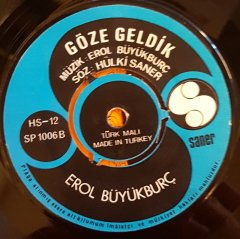 EROL BÜYÜKBURÇ - AVARE AŞIK / GÖZE GELDİK - 7'' 45 DEVİR KAPAKLI SANER 2.EL