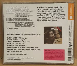 DINAH WASHINGTON WITH CLIFFORD BROWN - COMPLETE RECORDINGS - CD 2011 EDITION 2.EL