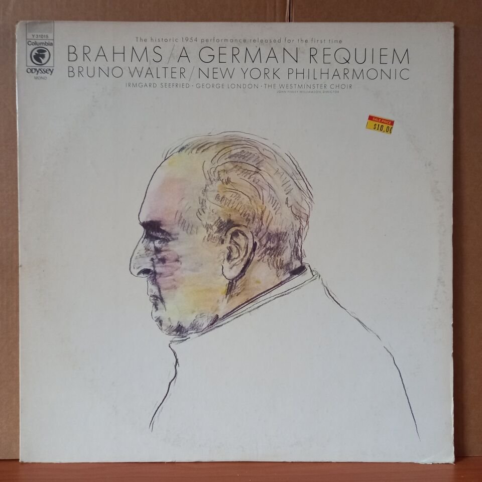 BRAHMS: A GERMAN REQUIEM / BRUNO WALTER / NEW YORK PHILHARMONIC, IRMGARD SEEFRIED • GEORGE LONDON • THE WESTMINSTER CHOIR (1971) - LP 2.EL PLAK