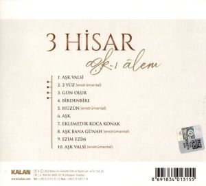 3 HİSAR - AŞK- I ALEM (2022) KALAN MÜZİK CD 2.EL