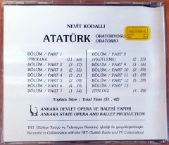 NEVİT KODALLI - ATATÜRK ORATORYOSU / ŞİİR: CAHİT KÜLEBİ / ŞEF: HİKMET ŞİMŞEK CD 2.EL