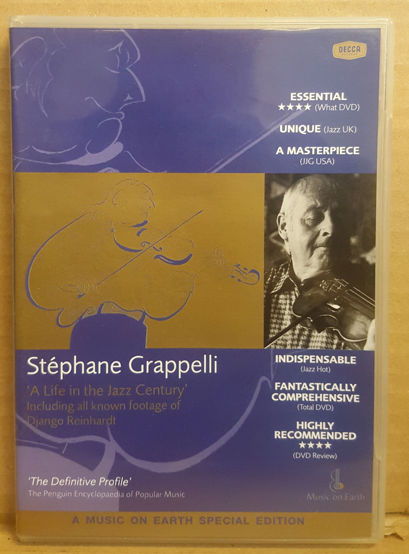 STEPHANE GRAPELLI - A LIFE IN THE JAZZ CENTURY (2003) - 2DVD DOCUMENTAY & MUSIC 2.EL