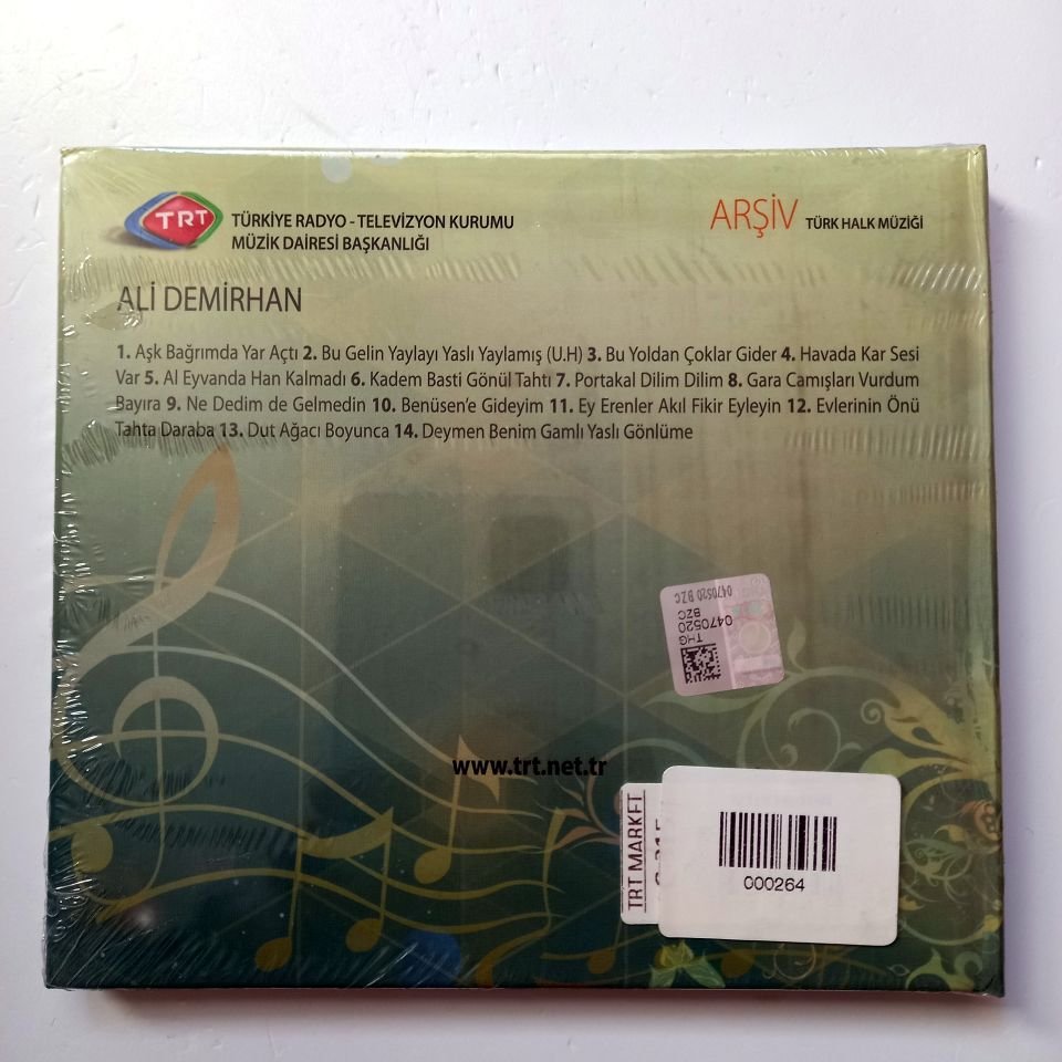 ALİ DEMİRHAN / TÜRK HALK MÜZİĞİ / TRT ARŞİV SERİSİ 272 - CD SIFIR