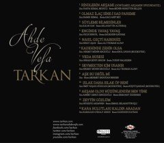 TARKAN - AHDE VEFA (2016) - CD SANAT MÜZİĞİ 2.EL