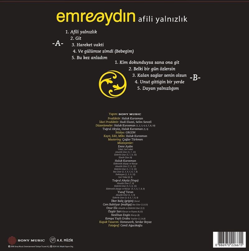 EMRE AYDIN - AFİLİ YALNIZLIK (2006) - LP 2024 BASIM SIFIR PLAK