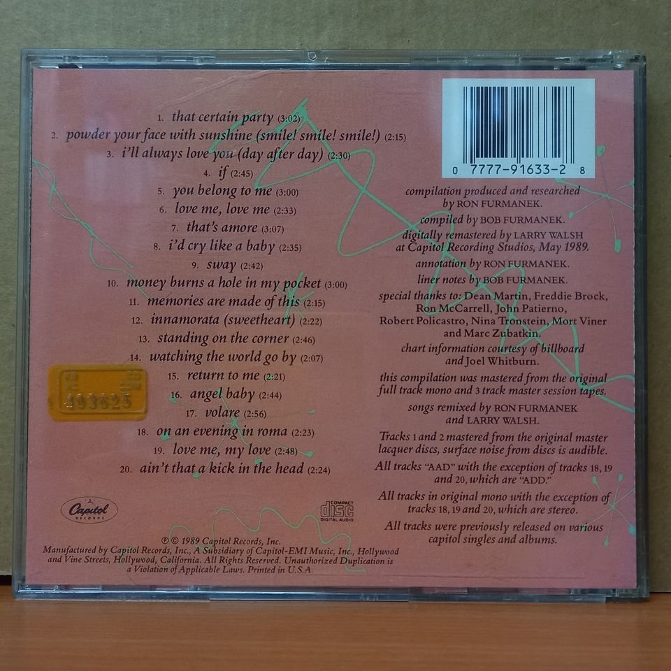 DEAN MARTIN - THE CAPITOL COLLECTOR'S SERIES (1989) - CD 2.EL