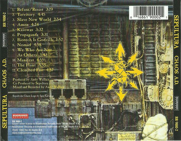 SEPULTURA - CHAOS A.D. (1993) - CD REISSUE SIFIR