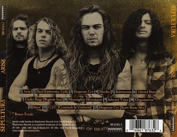 SEPULTURA - ARISE (1991) - REISSUE CD SIFIR