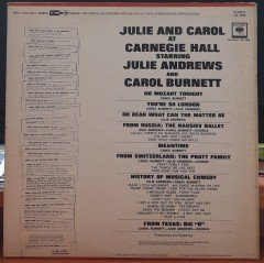 JULIE AND CAROL AT CARNEGIE HALL - JULIE ANDREWS AND CAROL BURNETT - PLAK 2.EL