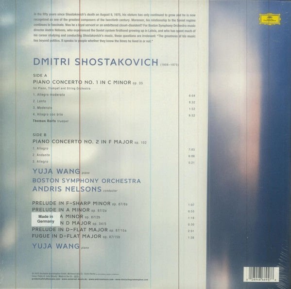 SHOSTAKOVICH - PIANO CONCERTOS / SOLO WORKS / YUJA WANG (2025) - LP DEUTSCHE GRAMMOPHON SIFIR PLAK