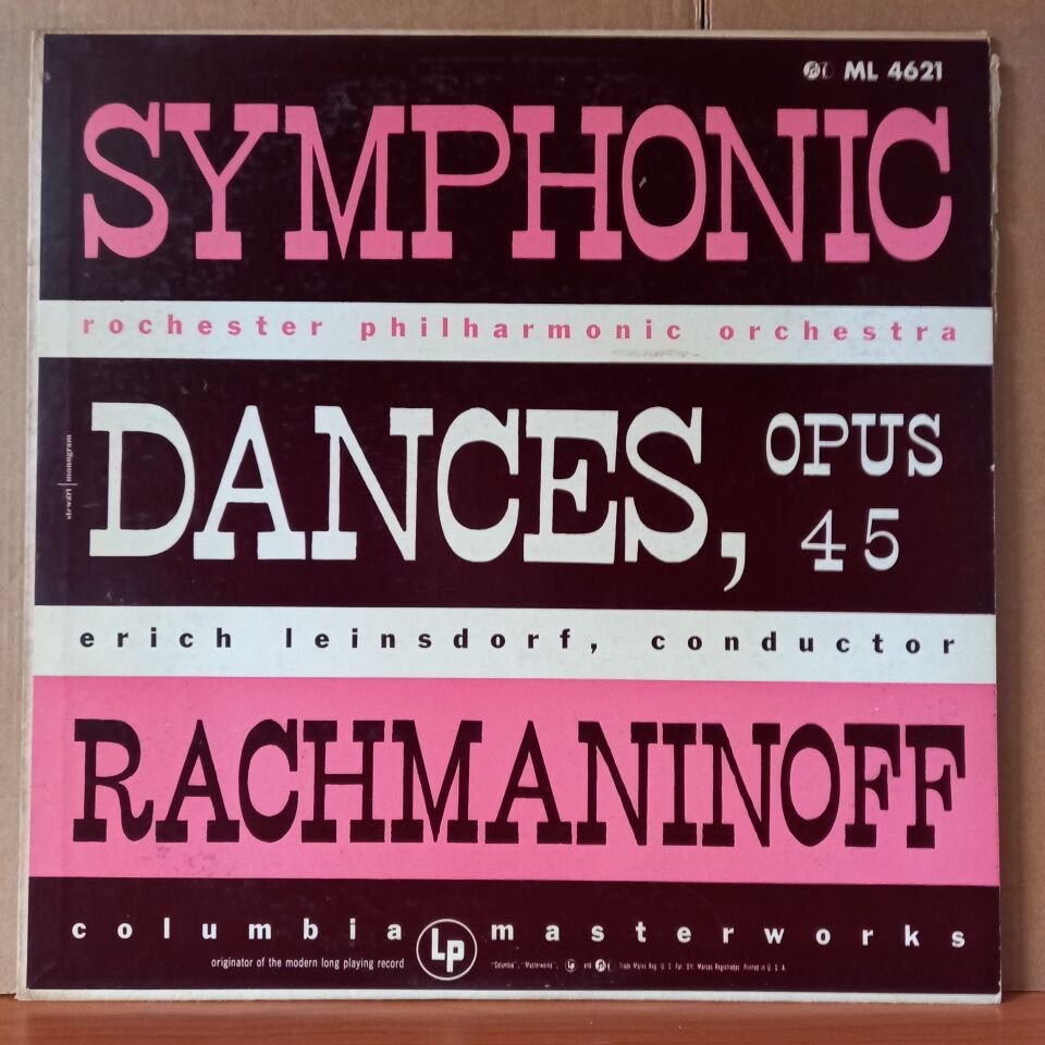 RACHMANINOFF: SYMPHONIC DANCES, OPUS 45 / ROCHESTER PHILHARMONIC ORCHESTRA, ERICH LEINSDORF - LP 2.EL PLAK