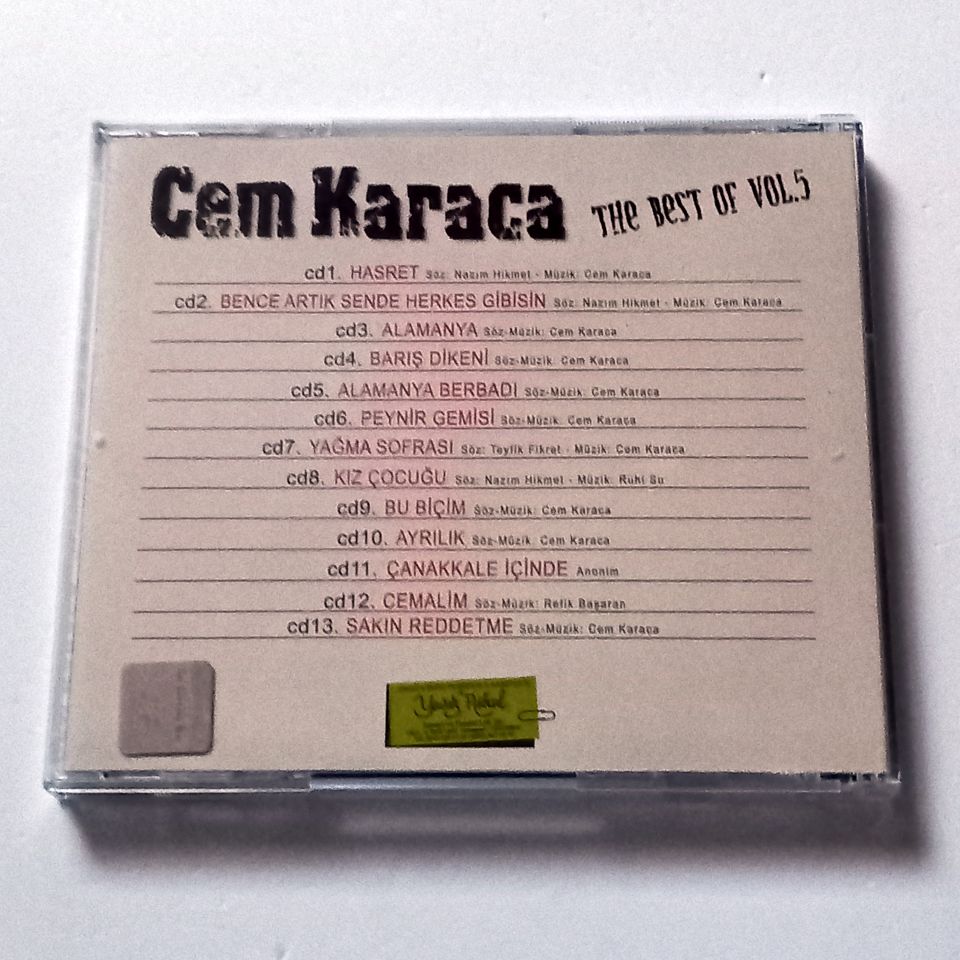 CEM KARACA - THE BEST OF VOL. 5 (2007) - CD YAVUZ & BURÇ PLAKÇILIK 2.EL