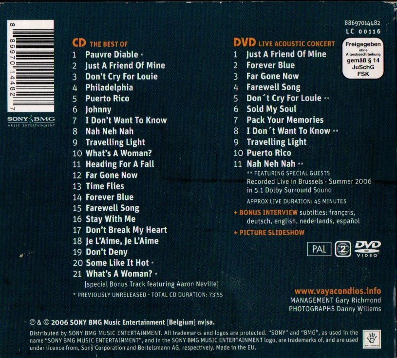 VAYA CON DIOS - THE ULTIMATE COLLECTION + BONUS LIVE DVD - (2006) - 1CD 1DVD DIGIPACK 2.EL