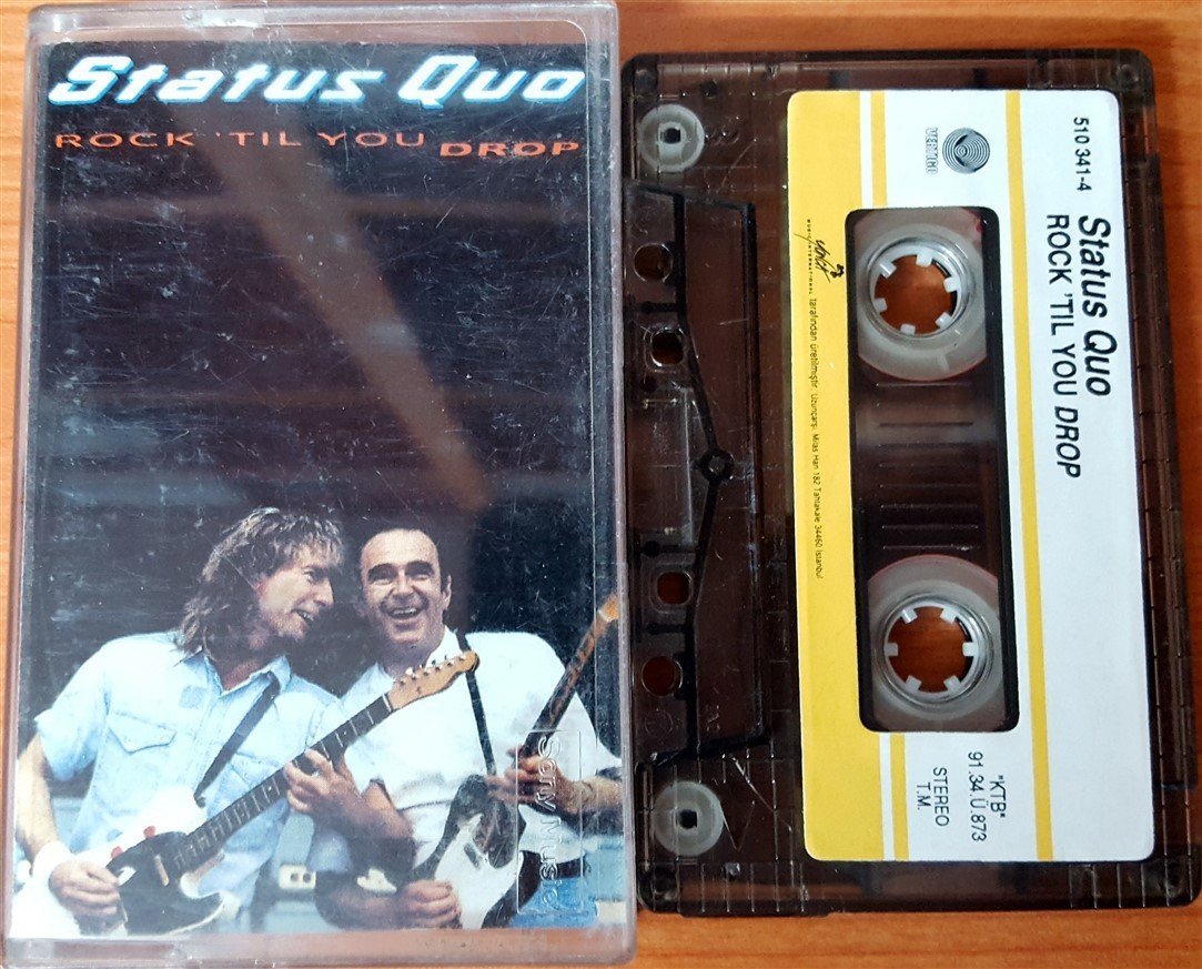 STATUS QUO - ROCK 'TIL YOU DROP (1991) YONCA CASSETTE MADE IN TURKEY ''USED'' PAPER LABEL