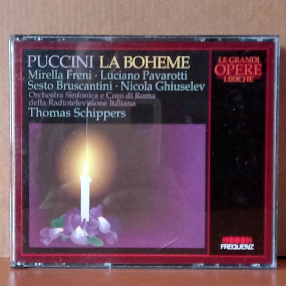 PUCCINI: LA BOHEME / MIRELLA FRENI, LUCIANO PAVAROTTI, SESTO BRUSCANTINI, NICOLA GHIUSELEV, ORCHESTRA SINFONICA E CORO DI ROMA DELLA RADIOTELEVISIONE ITALIANA, THOMAS SCHIPPERS (1989) - 2CD 2.EL