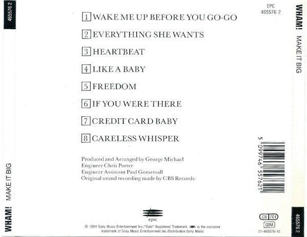 WHAM - MAKE IT BIG (1984) - CD REISSUE JEWEL CASE AMBALAJINDA SIFIR