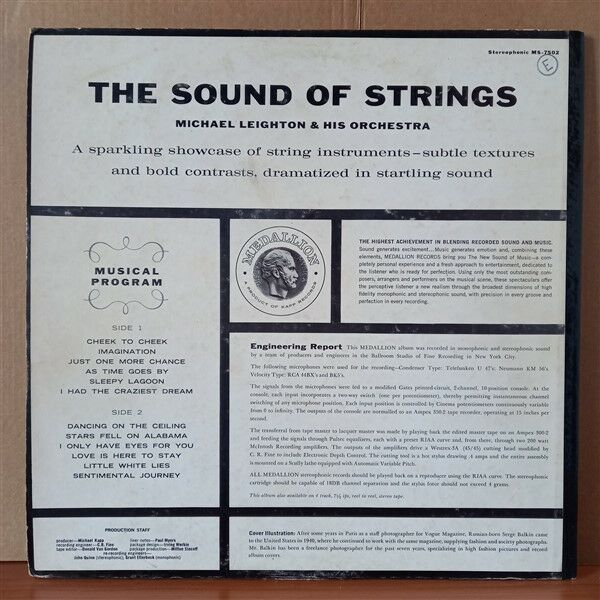 MICHAEL LEIGHTON & HIS ORCHESTRA – THE SOUND OF STRINGS (1960) - LP 2.EL PLAK