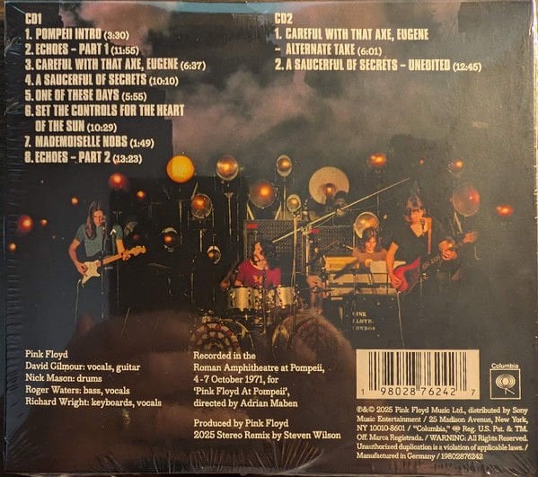PINK FLOYD - LIVE AT POMPEII MCMLXXII (1981) - 2CD 2025 EDITION DIGIPACK AMBALAJINDA SIFIR
