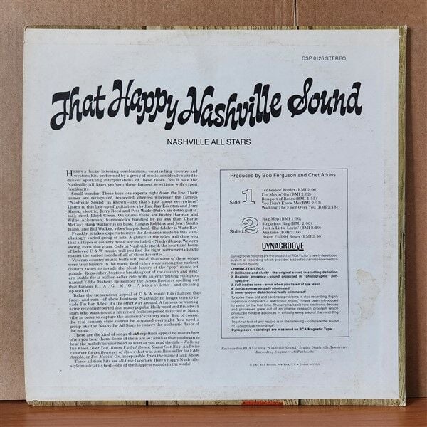 THAT HAPPY NASHVILLE SOUND / NASHVILLE ALL-STAR BAND (1967) - LP 2.EL PLAK