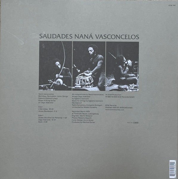 NANA VASCONSELOS - SAUDEDES (1980) - LP 2023 AUDIOPHILE EDITION ECM RECORDS LUMINESSENCE SERIES SIFIR PLAK