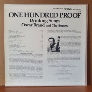 OSCAR BRAND AND THE SOUSES - 100 PROOF DRINKING SONGS (1985) - LP 2.EL PLAK