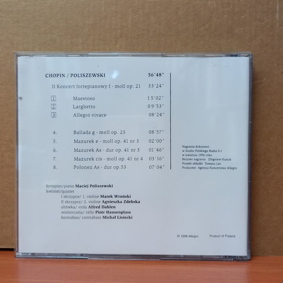 FRYDERYK CHOPIN, MACIEJ POLISZEWSKI - SECOND CONCERTO IN F MMINOR OP.21 (1996) - CD 2.EL