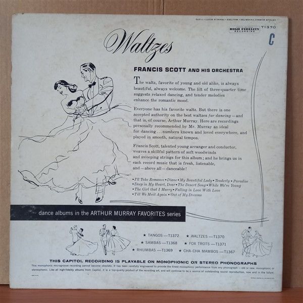 FRANCIS SCOTT AND HIS ORCHESTRA – WALTZES - LP 2.EL PLAK