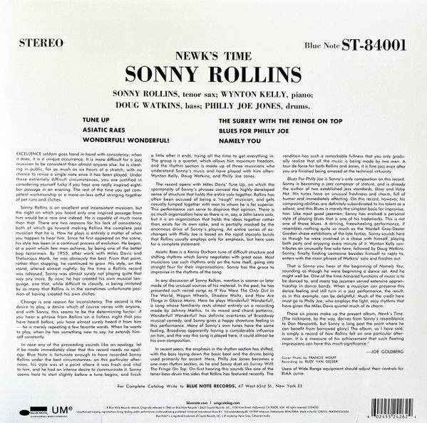 SONNY ROLLINS – NEWK'S TIME (1980) - LP 2023 REISSUE SIFIR PLAK