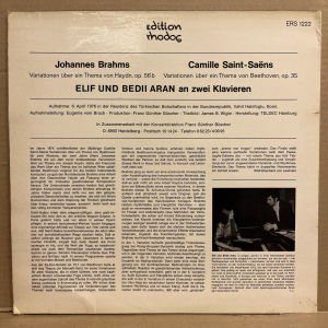 ELİF & BEDİİ ARAN - VARIATIONEN FÜR 2 KLAVIEREN - BRAHMS, HAYDN, BEETHOVEN, SAINT-SAENS (1976) LP 2.EL PLAK