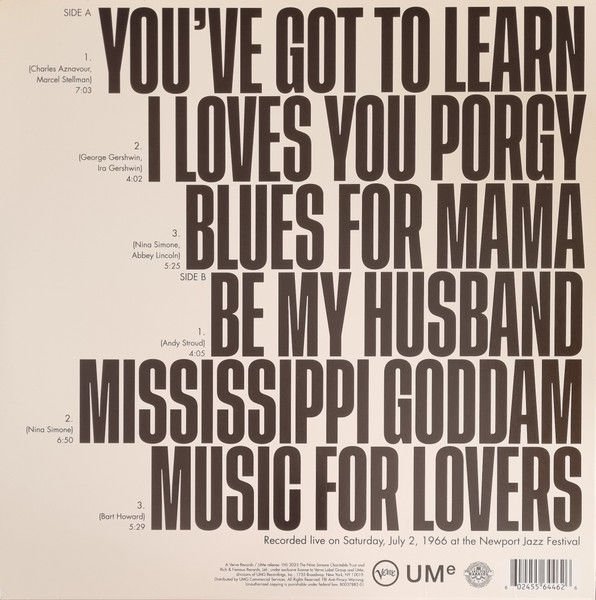 NINA SIMONE – YOU'VE GOT TO LEARN (2023) - LP SIFIR PLAK